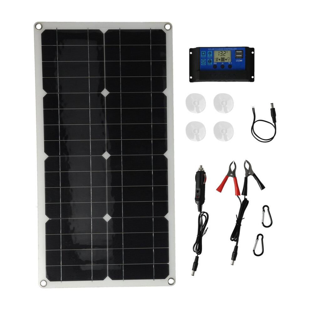 25W 12V Solar Trickle Chargers, Monocrystalline High Efficiency Solar Cells, Ip65 Waterproof Solar Charger Kits For Cycling, Climbing, Hiking, 9464372574025