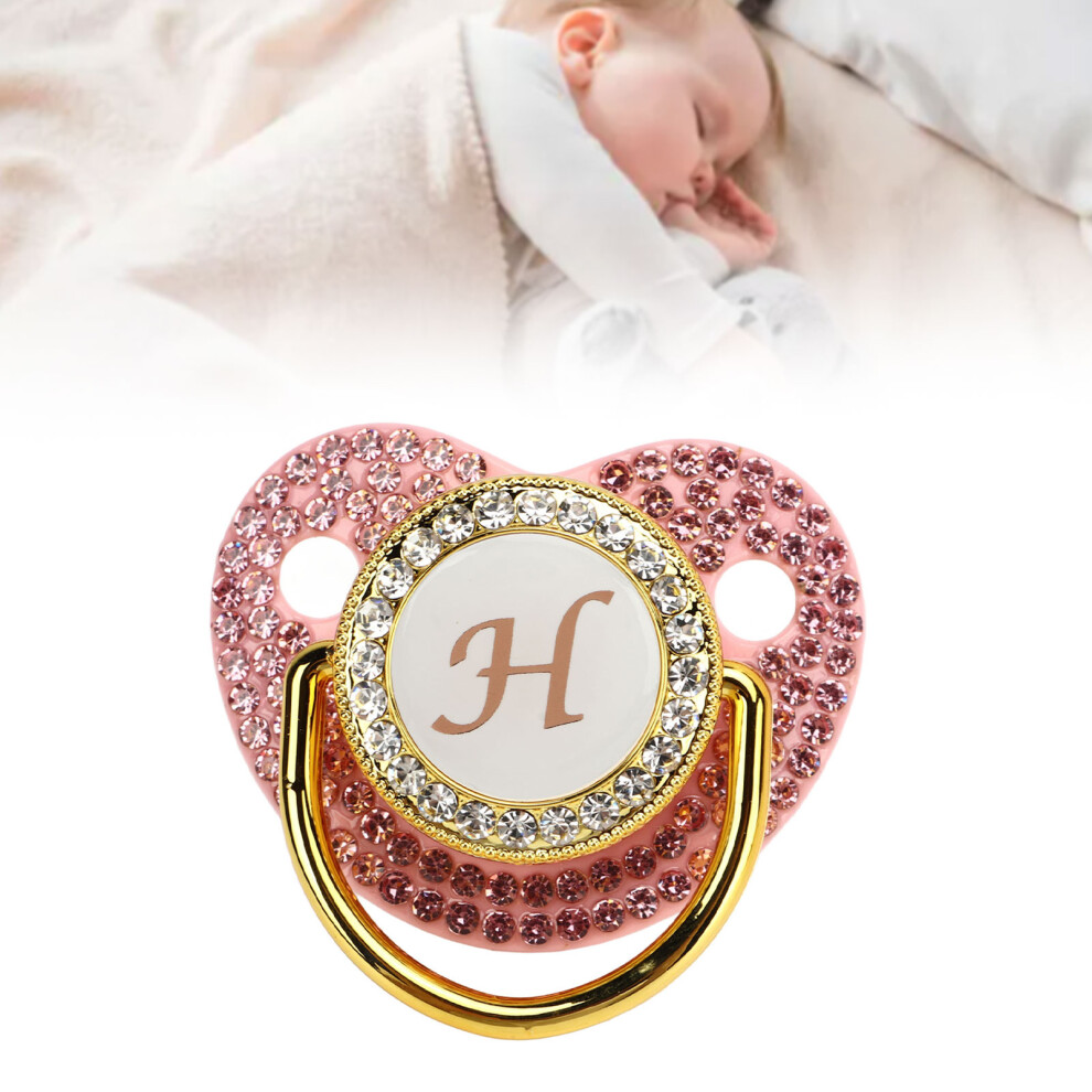 Baby Pacifier With Rhinestones, Curved Silicone, 6-18 Months Golden