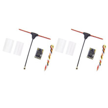 2 Pezzi Ricevitore ELRS 2,4 GHz ExpressLRS Ricevitore CRSF con Antenna di Tipo T per Parti di Droni da Attraversamento RC FPV