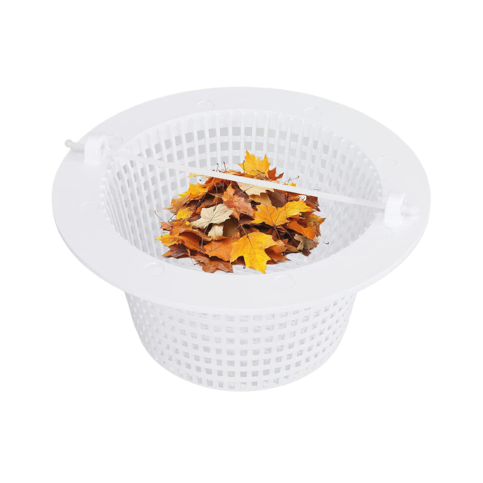 Pool Skimmer Basket with Handle for Above Ground Pools, Floating Design for Leaves and Debris
