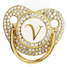 Clip anti-vuoto con lettere Baby Bling Letter V e copri-polvere per bambini da 6 a 18 mesi