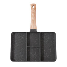 Heat Resistant Mini Pancake Pan Split Grill Pan Portable NonStick Breakfast Egg Pan Compact Black