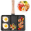Heat Resistant Mini Pancake Pan Split Grill Pan Portable NonStick Breakfast Egg Pan Compact Black 2