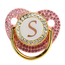 Gioiello di strass: Ganci di silicone dorati con ciuccio per bambini con curva