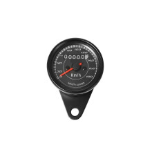 Universal Motorcycle Odometer Tachometer Gauge with Dual Display and LED Backlight for Motorbike