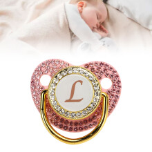 Succhietto per bebè dorato ricurvo con strass, leggero ed ergonomico