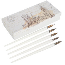Penna a scrittura fluida con pennino in legno, penna regalo di lusso con flusso d'inchiostro facile per calligrafia e disegno, set di calligrafia