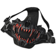 Airsoft Tactical Protection Half Face Skull Mask Black For Halloween Cosplay Paintball CS Games Masquerade