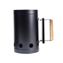 Charcoal Bucket Fire Starter Thick Insulation BBQ Carbon Barrel 27x17x27.5cm Heat-Resistant Natural Handle Random Color