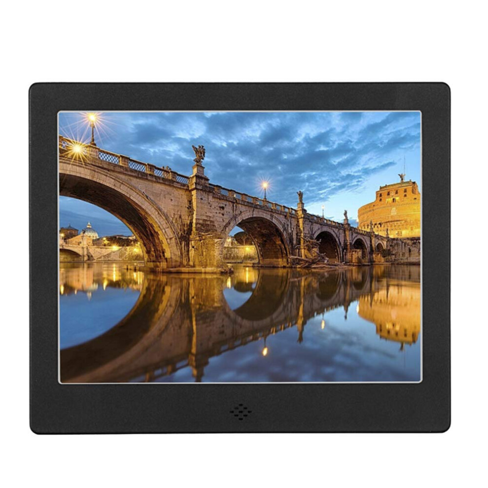 8 Inch Photo Frame, Metal Electronic Photo Album, Multimedia Video Player, Advertising Player, Black 9094768707685