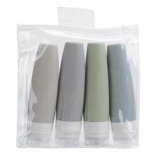 Flacons de voyage en silicone, contenants portables pour articles de toilette, étanches et faciles à remplir, design transparent, durables et
