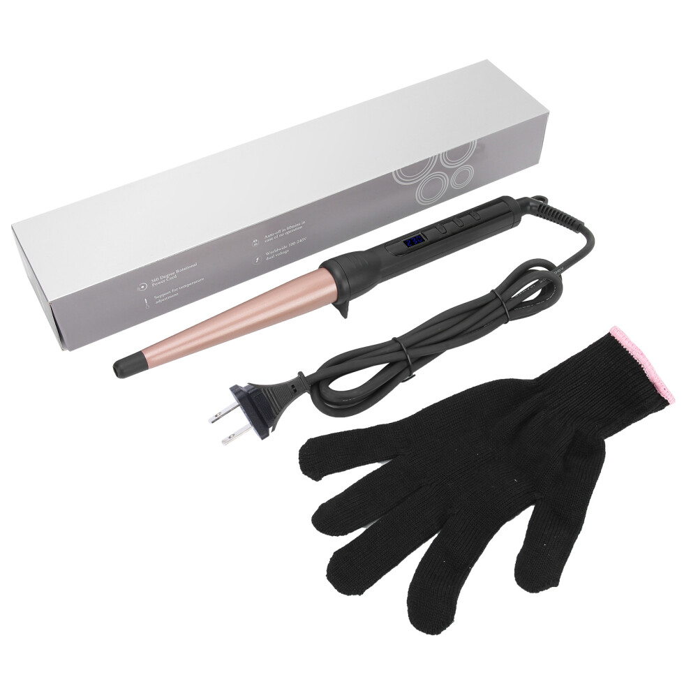 Adjustable Temperature Curling Wand, Rapid Heat Ceramic Tapered Wand with Tourmaline Ceramic Technology, Negative Ions & Swivel Cable, Auto Shut Off