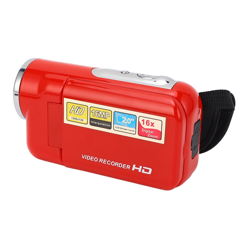 16Mp 1080P Hd Video Camera With 16X Zoom, 2" Rotating Screen - Red 9381378227642