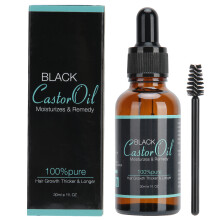 Natural Beauty Oil Cold Pressed Castor Oil For Eyebrow Regrowth With Rubber Silicone Grip And Metal Clip Design Powerfully Enhances Lash Volume