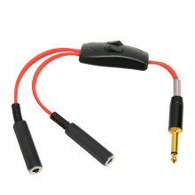 Sztereó Y kábeladapter 1/4 hüvelykes dugó a kettős jack aljzathoz, nagy vezetőképességű, stabil áramátvitellel, USB-C portos töltéssel,