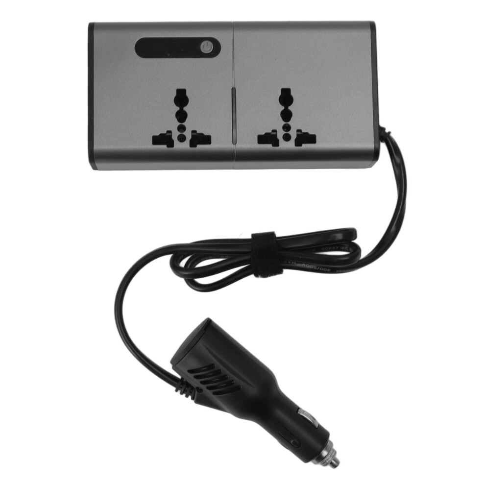 Efficient 200W Car Power Inverter, Safe Overload Protection Inverter For Wide Application, Portable Car Charger Adapter With Dc 12V To Ac 220V 9448196834855