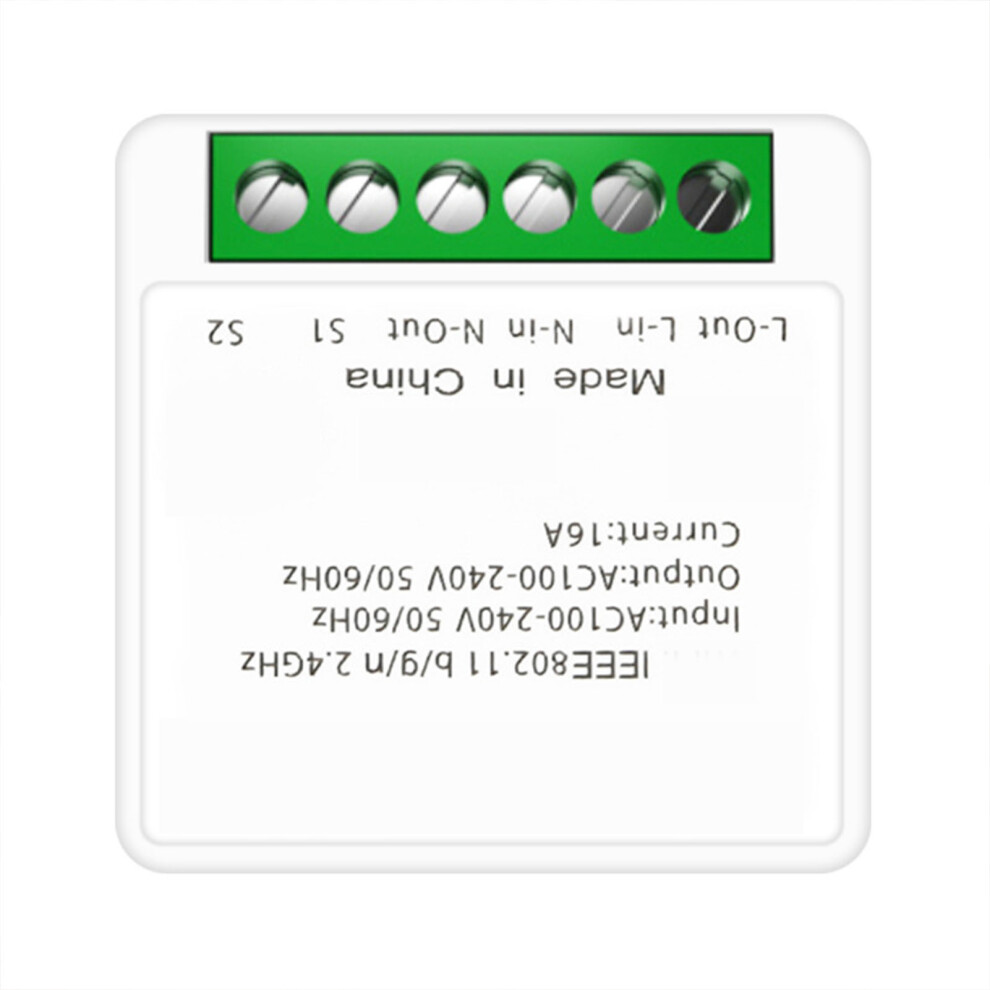 Smart Wifi Light Switch 16A White App Remote Control Diy 4.1X4.1x2cm 8771381826955