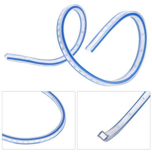 Plastic Flexible Curve Ruler 60cm for Drawing Sewing Soft Measuring Tool 1