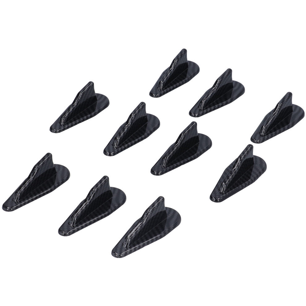 10Pcs Shark Fin Spoiler Wing Set Carbon Fiber Color Universal For Car Roof 4981378229292