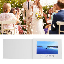 Video Greeting Card 285x210mm, 128MB LCD Screen, Built-in Speaker, White