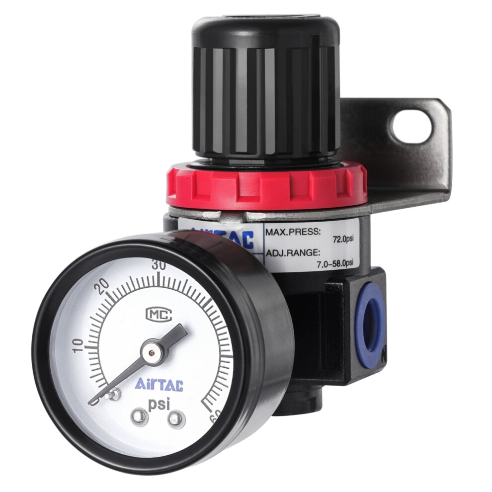 Low Pressure Air Compressor Regulator Ar2000 1/4 Npt With Bracket And Gauge 060 Psi Adjustable 9094768708743
