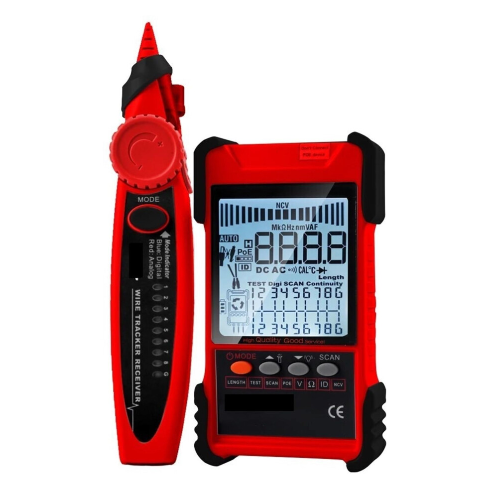 Network Tester, Cable Tester Multimeter, Lan Tracking And Poe Test, 400M/600M Length, Adjustable Sensitivity 9199774453011