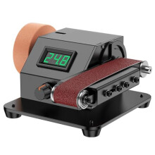 Electric Belt Sander 350W with LED Display, 10 Sanding Belts, Variable Speed 10000 RPM, 90 Adjustable Angle for Metal Wood Aluminum