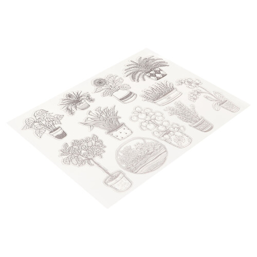 Διαφανείς σφραγίδες για κατασκευή καρτών, Scrapbooking DIY, θεματικά μοτίβα φυτών, 2