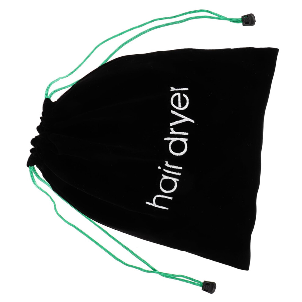 Hair Dryer Storage Bag Canvas Travel Organizer With Drawstring Pouch Black With Green Cord 1Pack SpaceSaving-image-OPC-PQ7KNB5-NEW