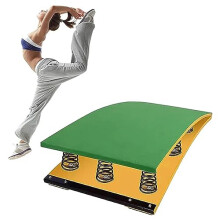 Junior Gymnastics Springboard For Vault Curved Spring Board With Steel Spring Jump Pad 40x60x18 Cm Green