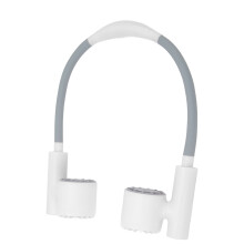 Ventilatore per collo a 3 velocità, ricaricabile tramite USB, batteria da 2400mAh, basso rumore, colore bianco