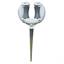 Garden Hose Guide Stakes 27x12 White Metal Multipurpose Spike System for Outdoor Protection Stakes and Watering
