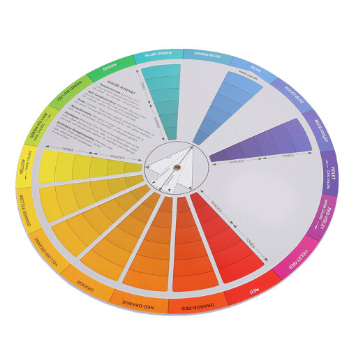 Art Class Teaching Tool Gentle Formula Rotation Dial Color Relationship Visualizer UV Protected Moisture Resistant Pocket Size 23cm 2