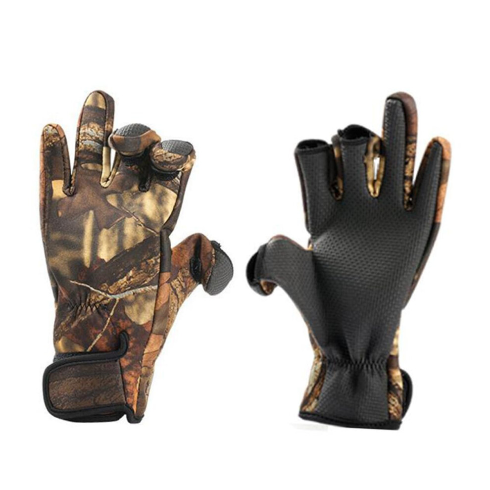 Windproof Gloves Outdoor Biking For Fishing Thermal Camouflage Xl Finger Exposure Anti Slip Bicycle Gloves 9199774454308