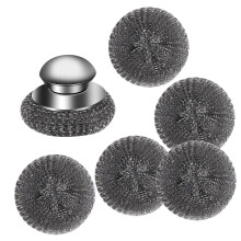 Steel Wool Scrubber 1 Set With Ergonomic Handle For Rust Removal And Grease Cleaning Professional Use
