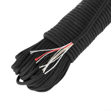 Tent Lanyard Strap 550 Lb Pull Strength 4mm Diameter 31m Length Black Nylon For Outdoor Enthusiasts