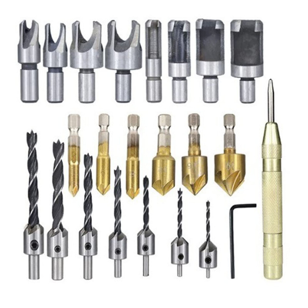 Hole Drilling Bit Set Stainless Steel Brass Countersink Drill Bits For Woodworking Various Sizes 9199774455169