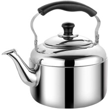 304 Stainless Steel Whistling Tea Kettle For Gas Stove 3L 4L 5L With Thin Fast Heating Base Mirror Finish Silver