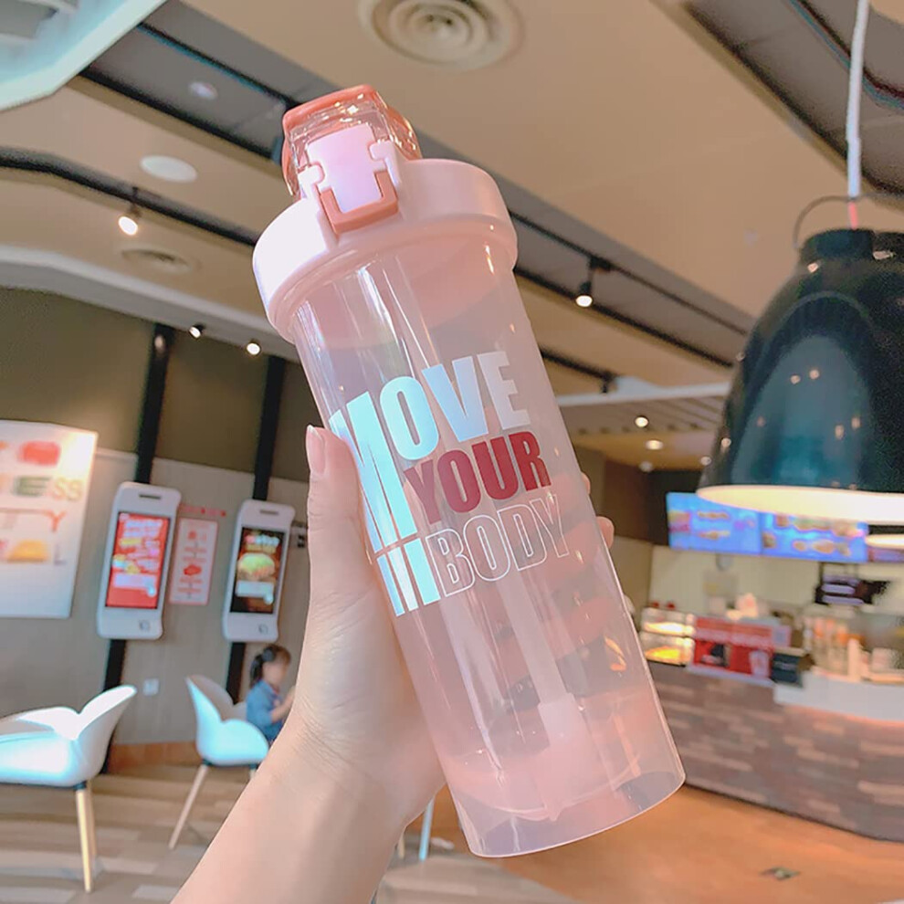 Pink 27Oz Protein Shaker Bottle With Locking Lid, Shaker Ball, Bpa Easy Measurement Scale, Carry Handle