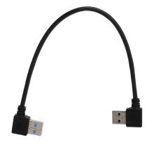 Cavo di prolunga USB 3.0 di tipo A maschio, con doppia angolazione, per sincronizzazione dati ad alta velocità, resistente alla flessione e