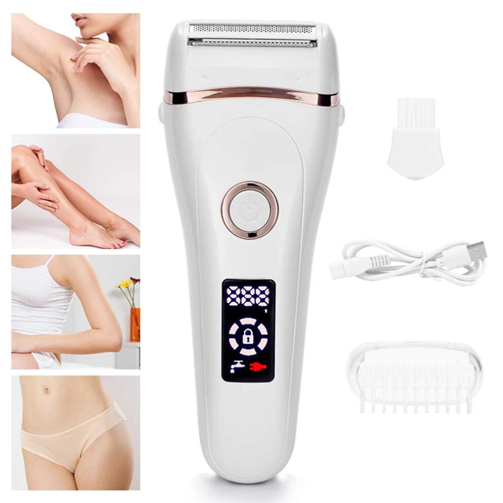 Women's Electric Shaver Bikini Trimmer, Waterproof Painless Hair Removal Razor for Legs Underarms