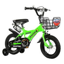 Kids Bike 1218 Inch Bicycle For Ages 213 Years Old, Green, Carbon Steel Frame, AntiSkid WearResistant Tires
