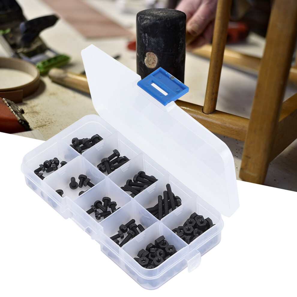 160Pcs M3 Plastic Fastener Set Nylon Cross & Hex Nuts For Diy & Repairs 9451378243413