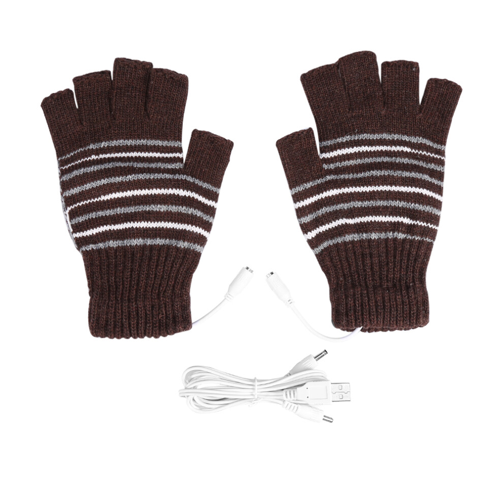 Hands Warmer Gloves With USB Heating Feature Rechargeable Electric Heated Gloves Half Finger Fingerless Winter Gloves For Men And Women With Fast War