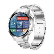 Fitness Watch For Men Women Health Tracker With Heart Rate Sleep SpO2 Monitor 100+ Sports Android iOS Silver Steel Belt