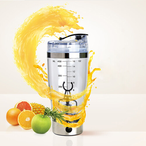 Bouteille Shakeur Rechargeable USB Électrique 450ml-600ml, Argent-Gris 2