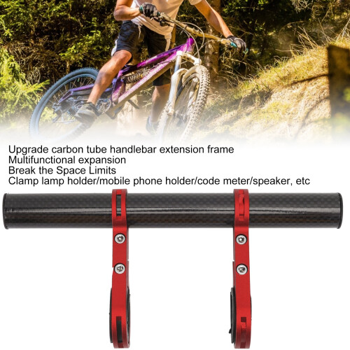 Carbon Red Bicycle Handlebar Double Extender Bracket Mount 116g 2