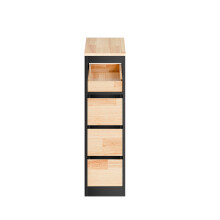 SoBuy Black Bathroom Cabinet with 3 Drawers & Wheels