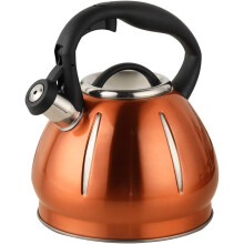 Stove Kettle Whistling 3L 304 Stainless Steel Induction Compatible AntiScalding Handle All Hobs Pumpkin Shape Red