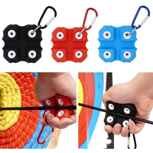 Archery Arrow Puller with Ergonomic Silicone Square Grip and Dual Groove Fit Red 1